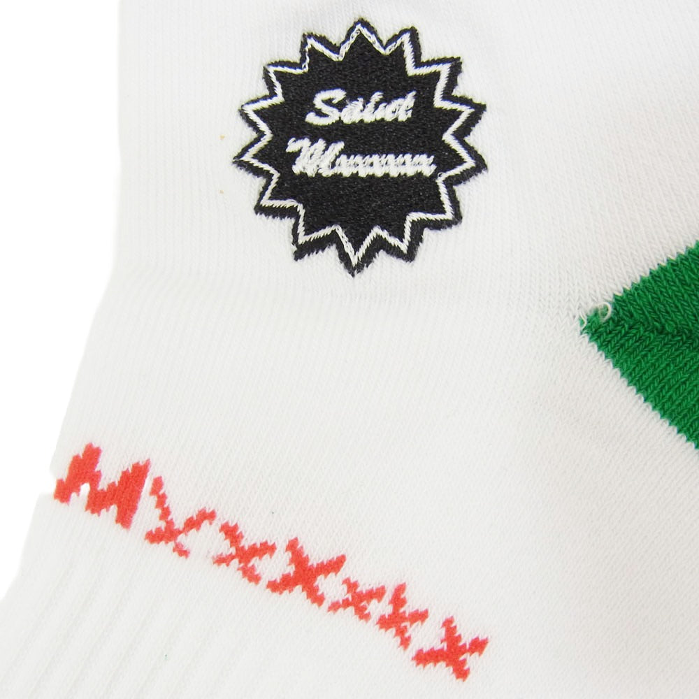SAINT MICHAEL セントマイケル 26SS SM-MK8-0000-108 SAINT SOCKS GREEN セントソックス 靴下 グリーン ホワイト系 M【新古品】【未使用】【中古】