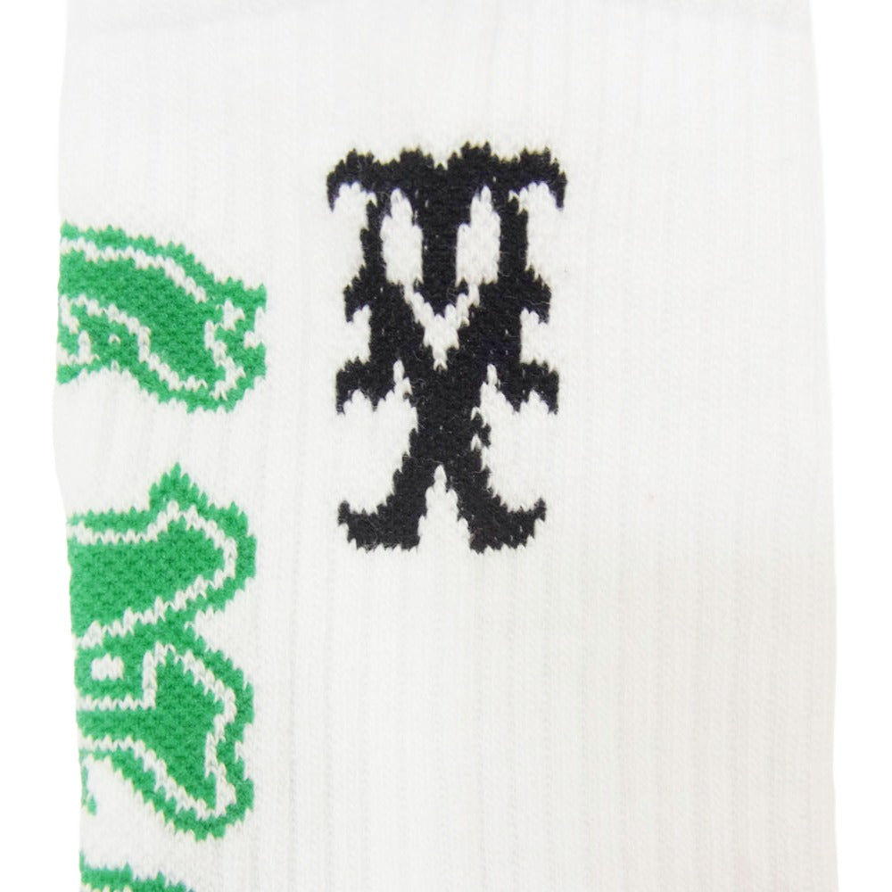 SAINT MICHAEL セントマイケル 26SS SM-MK8-0000-108 SAINT SOCKS GREEN セントソックス 靴下 グリーン ホワイト系 M【新古品】【未使用】【中古】
