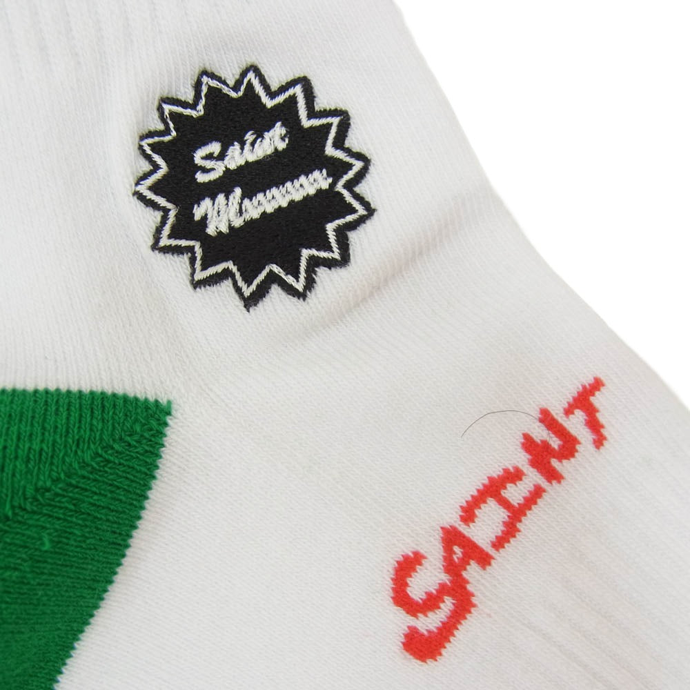 SAINT MICHAEL セントマイケル 26SS SM-MK8-0000-108 SAINT SOCKS GREEN セントソックス 靴下 グリーン ホワイト系 M【新古品】【未使用】【中古】