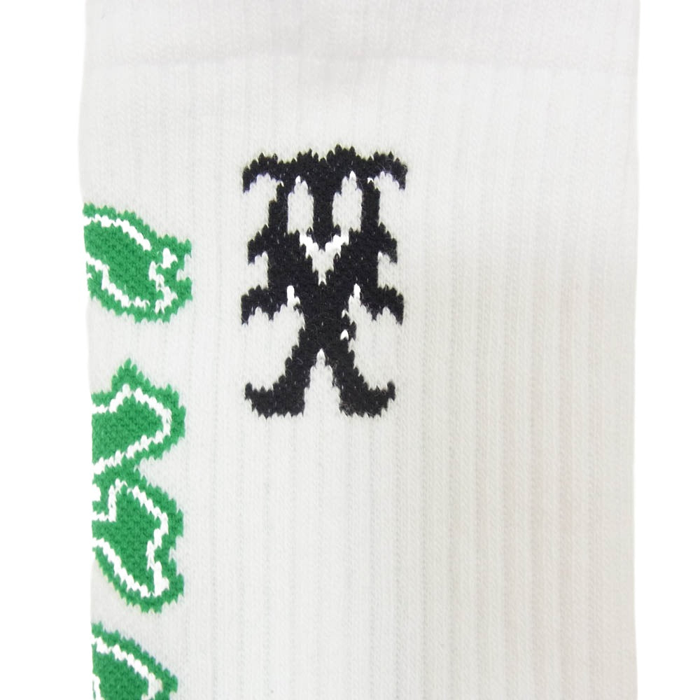 SAINT MICHAEL セントマイケル 26SS SM-MK8-0000-108 SAINT SOCKS GREEN セントソックス 靴下 グリーン ホワイト系 M【新古品】【未使用】【中古】