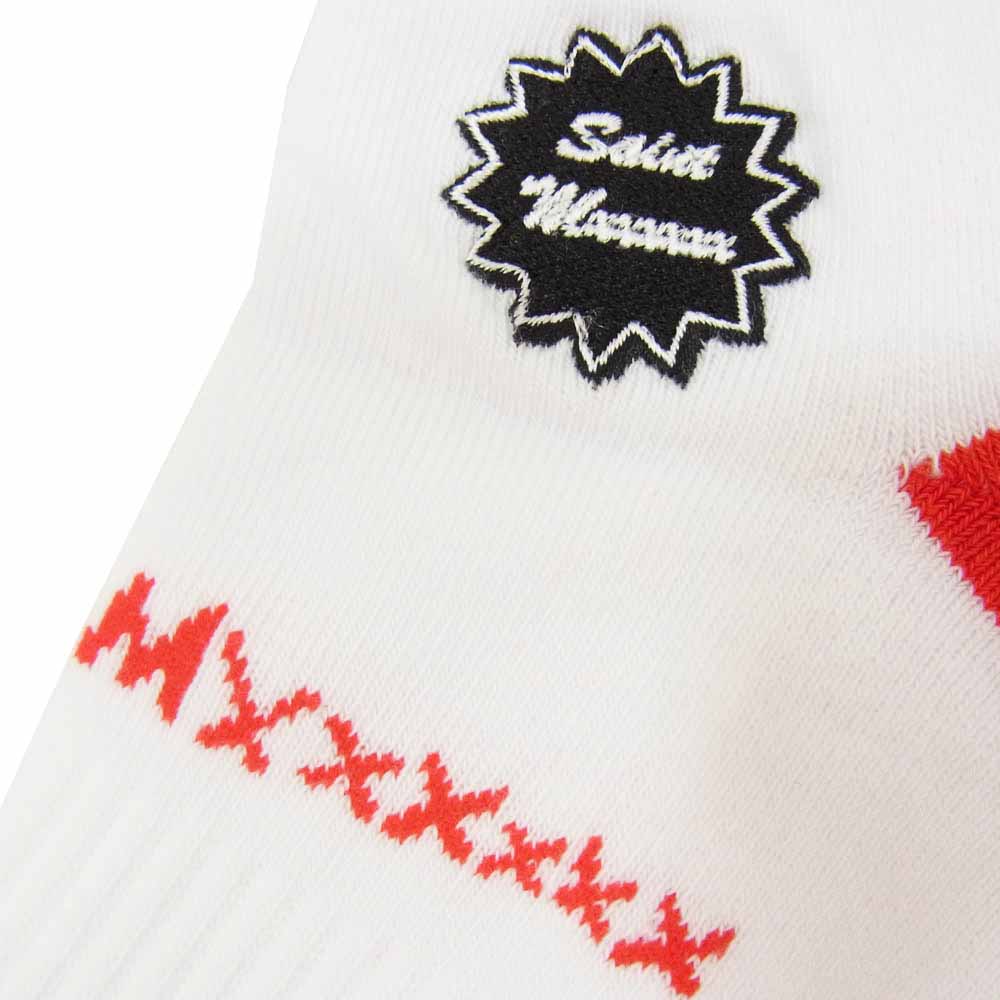 SAINT MICHAEL セントマイケル 26SS SM-MK8-0000-106 SAINT SOCKS RED セントソックス 靴下 レッド ホワイト系 M【新古品】【未使用】【中古】