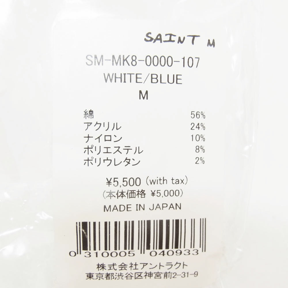 SAINT MICHAEL セントマイケル 26SS SM-MK8-0000-107 SAINT SOCKS RED セントソックス 靴下 ブルー ホワイト系 M【新古品】【未使用】【中古】