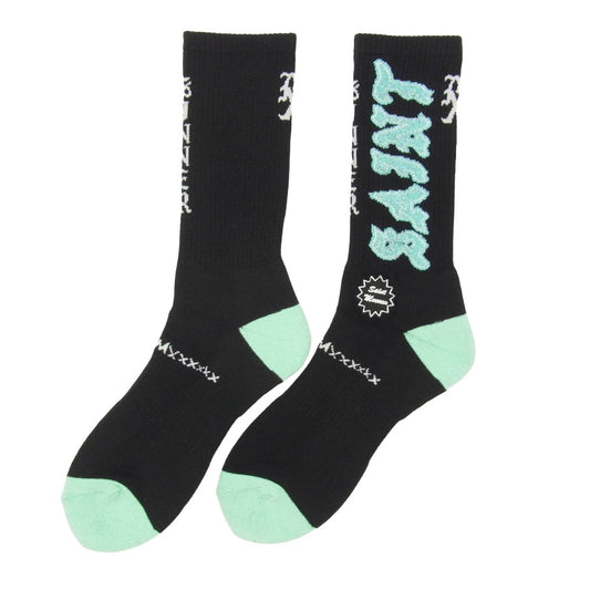 SAINT MICHAEL セントマイケル 26SS SM-MK8-0000-111 SAINT SOCKS ソックス 靴下 ブルー ブラック系 M【新古品】【未使用】【中古】