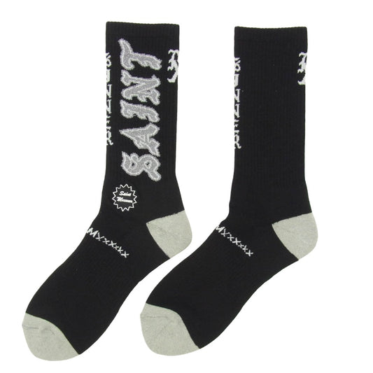 SAINT MICHAEL セントマイケル 26SS SM-MK8-0000-109 SAINT SOCKS ソックス 靴下 グレー ブラック系 M【新古品】【未使用】【中古】