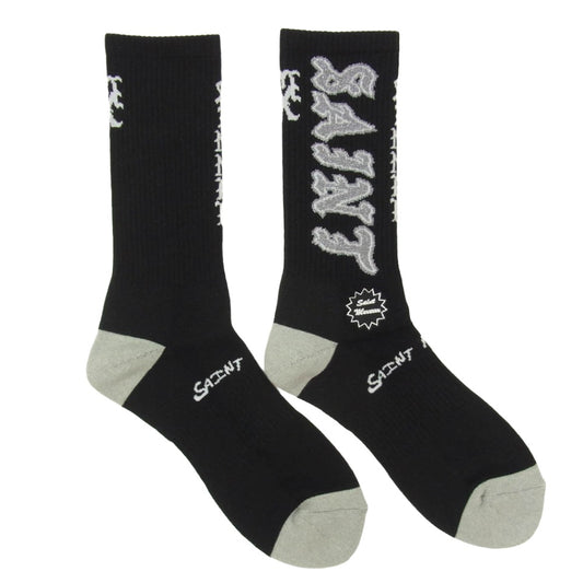 SAINT MICHAEL セントマイケル 26SS SM-MK8-0000-109 SAINT SOCKS ソックス 靴下 グレー ブラック系 M【新古品】【未使用】【中古】