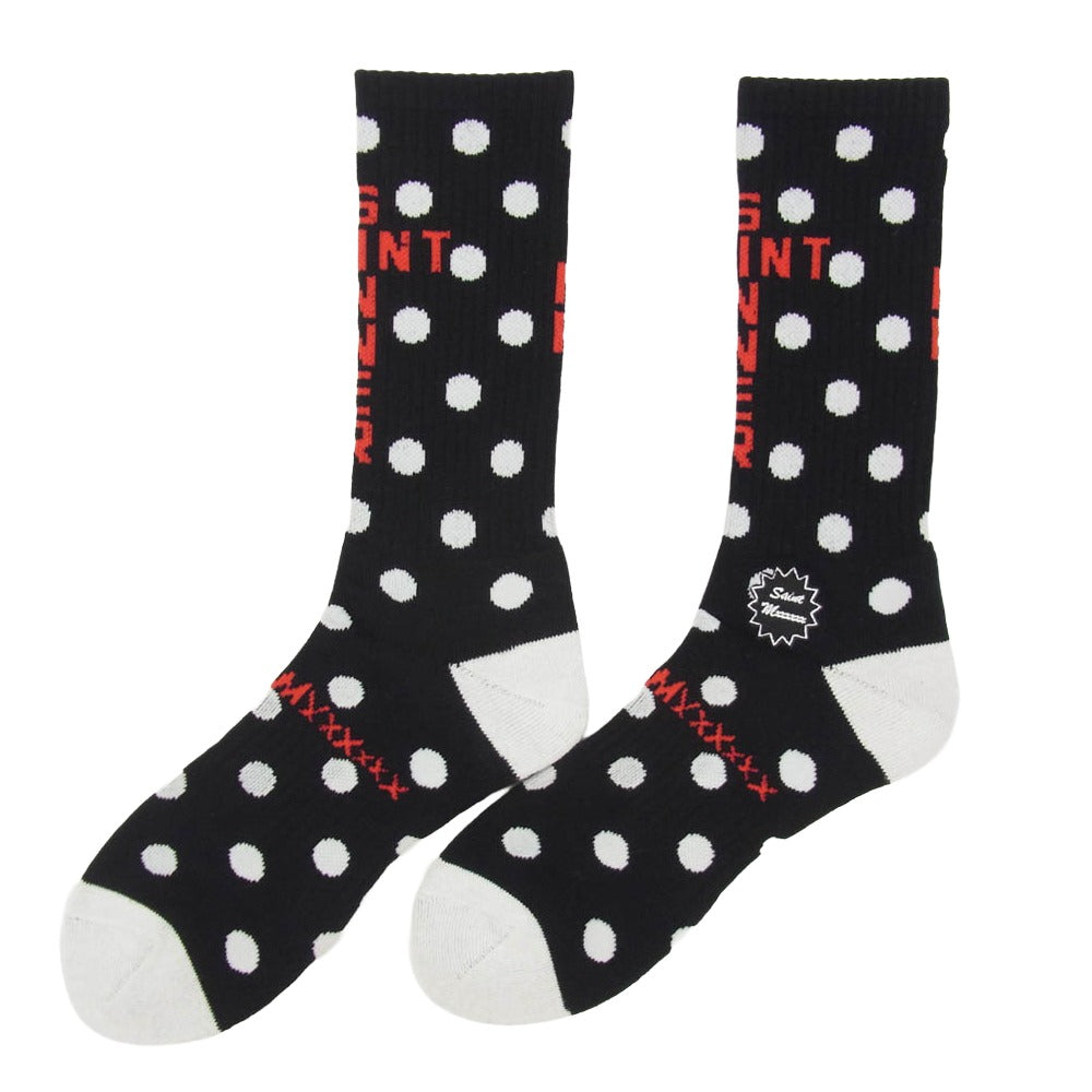 SAINT MICHAEL セントマイケル 26SS SM-MK8-0000-100 DOT SOCKS ドット ソックス 靴下 ブラック系 M【新古品】【未使用】【中古】