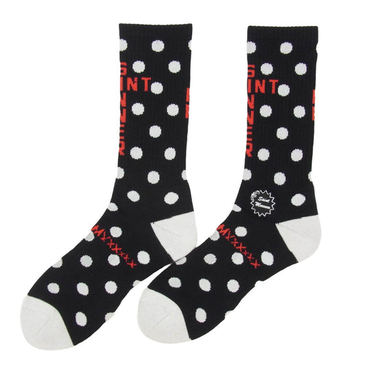 SAINT MICHAEL セントマイケル 26SS SM-MK8-0000-100 DOT SOCKS ドット ソックス 靴下 ブラック系 M【新古品】【未使用】【中古】