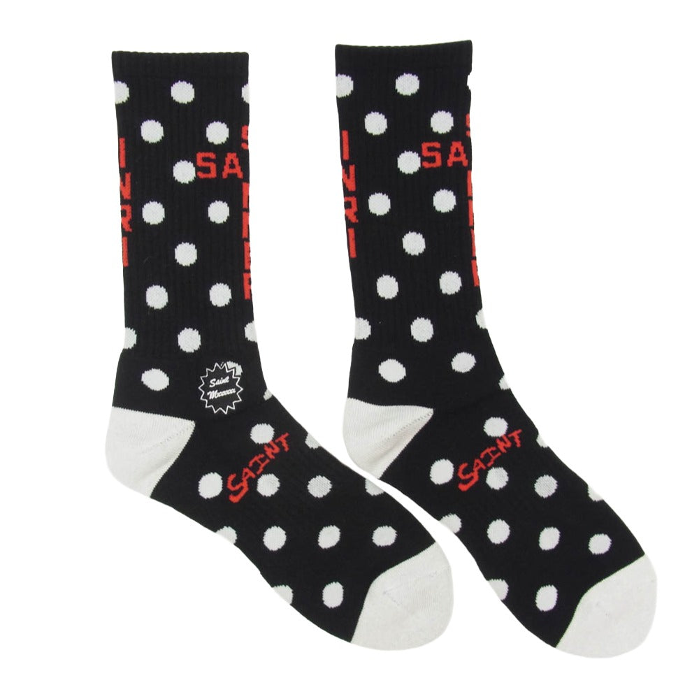 SAINT MICHAEL セントマイケル 26SS SM-MK8-0000-100 DOT SOCKS ドット ソックス 靴下 ブラック系 M【新古品】【未使用】【中古】