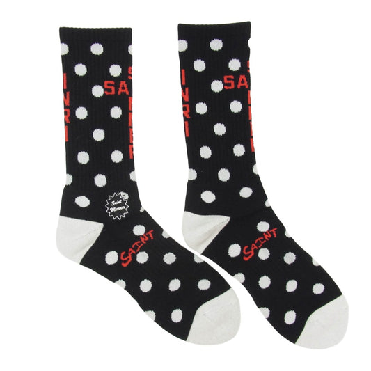 SAINT MICHAEL セントマイケル 26SS SM-MK8-0000-100 DOT SOCKS ドット ソックス 靴下 ブラック系 M【新古品】【未使用】【中古】