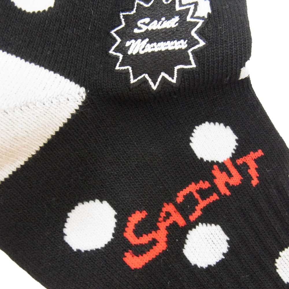 SAINT MICHAEL セントマイケル 26SS SM-MK8-0000-100 DOT SOCKS ドット ソックス 靴下 ブラック系 M【新古品】【未使用】【中古】