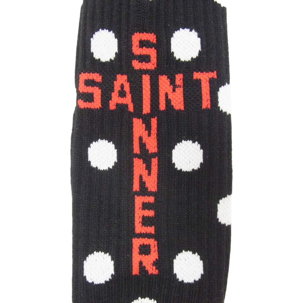 SAINT MICHAEL セントマイケル 26SS SM-MK8-0000-100 DOT SOCKS ドット ソックス 靴下 ブラック系 M【新古品】【未使用】【中古】