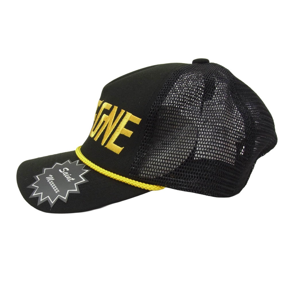 SAINT MICHAEL セントマイケル 26SS SM-MK8-0000-084 MESH CAP SAINT ONE 刺繍 メッシュキャップ スナップバック 帽子 ブラック系 OS【極上美品】【中古】