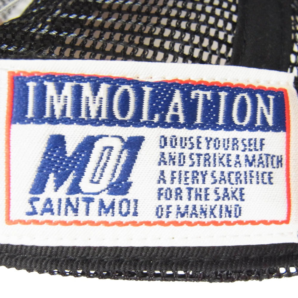 SAINT MICHAEL セントマイケル 26SS SM-MK8-0000-084 MESH CAP SAINT ONE 刺繍 メッシュキャップ スナップバック 帽子 ブラック系 OS【極上美品】【中古】