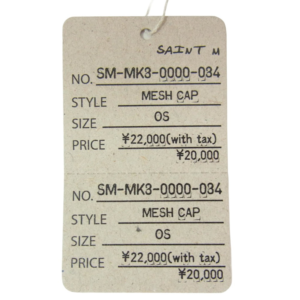 SAINT MICHAEL セントマイケル 26SS SM-MK8-0000-084 MESH CAP SAINT ONE 刺繍 メッシュキャップ スナップバック 帽子 ブラック系 OS【極上美品】【中古】