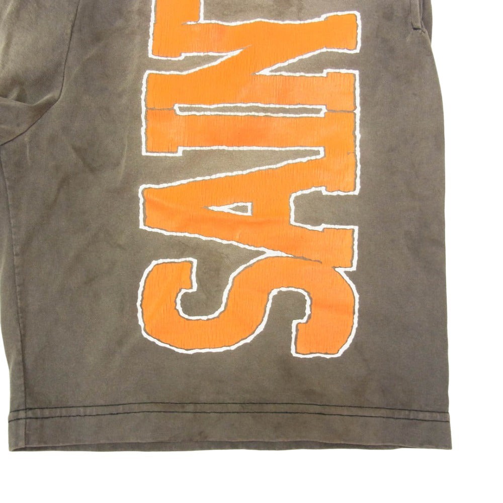 SAINT MICHAEL セントマイケル 26SS SM-MK8-0000-070 CUT SEW EASY SHORTS カットソー イージー ショーツ ショート ハーフ パンツ グレー系 M【極上美品】【中古】