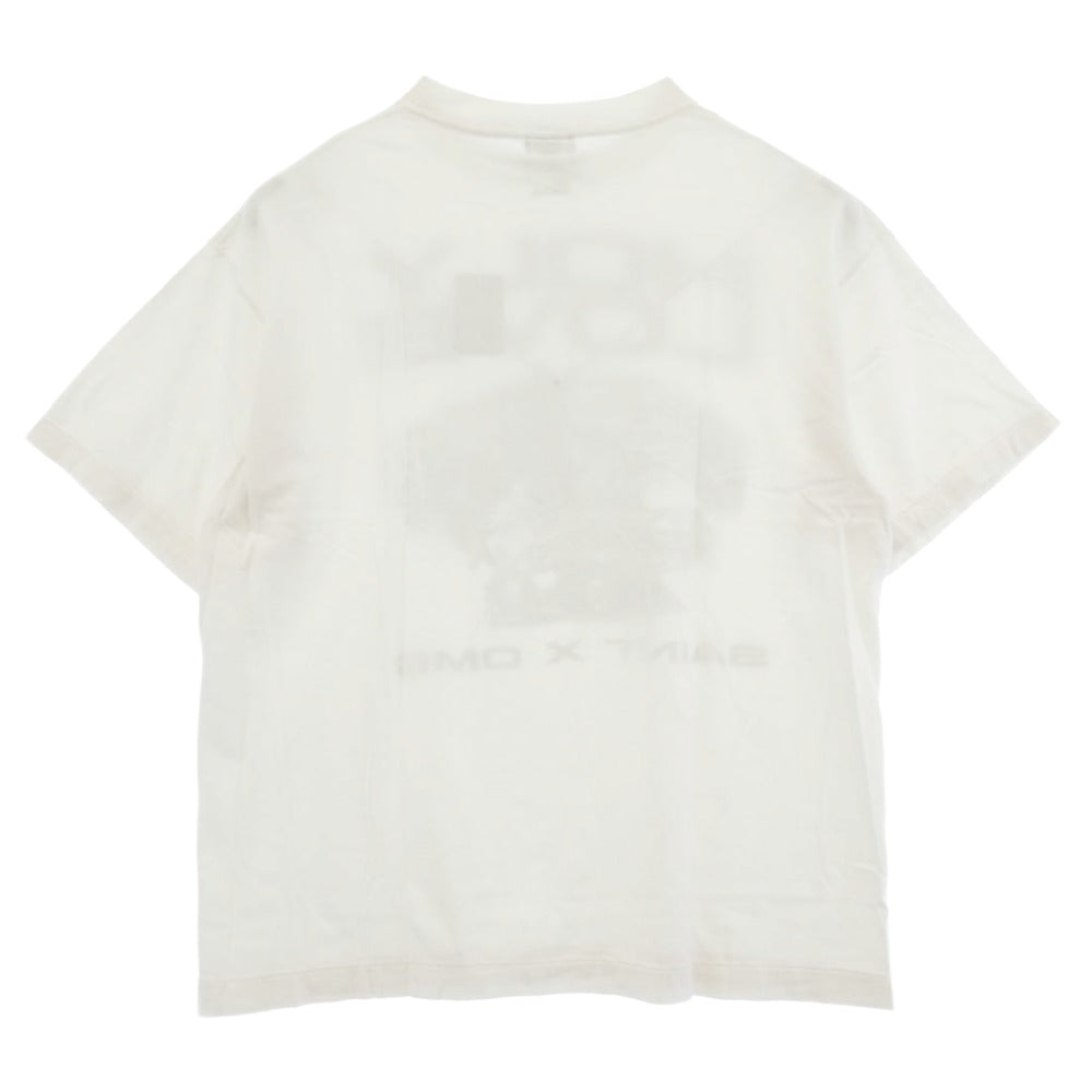 SAINT MICHAEL セントマイケル 26SS SM-MK8-0000-C08 x 河村康輔 HOLY LOVE KK_SS T-SHIRT ヴィンテージ加工 半袖 Tシャツ ホワイト系 L【極上美品】【中古】