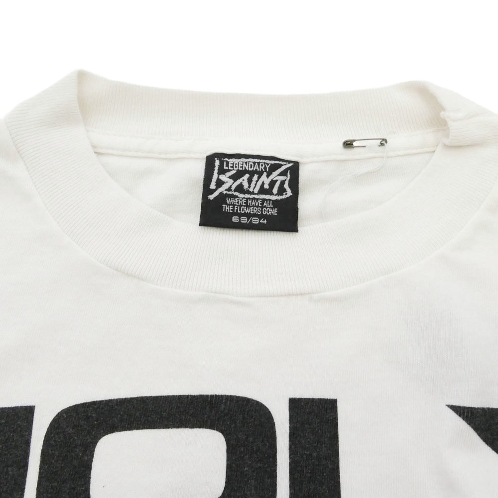 SAINT MICHAEL セントマイケル 26SS SM-MK8-0000-C08 x 河村康輔 HOLY LOVE KK_SS T-SHIRT ヴィンテージ加工 半袖 Tシャツ ホワイト系 L【極上美品】【中古】
