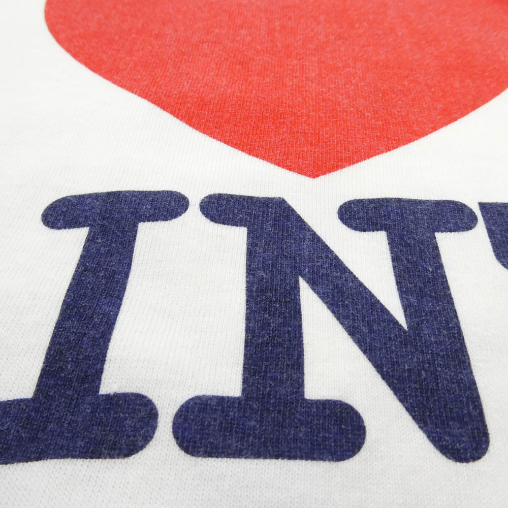 SAINT MICHAEL セントマイケル 26SS SM-MK8-0000-018 I LOVE SAINT_SS T-SHIRT ヴィンテージ加工 リンガー 半袖 Tシャツ ホワイト系 L【極上美品】【中古】