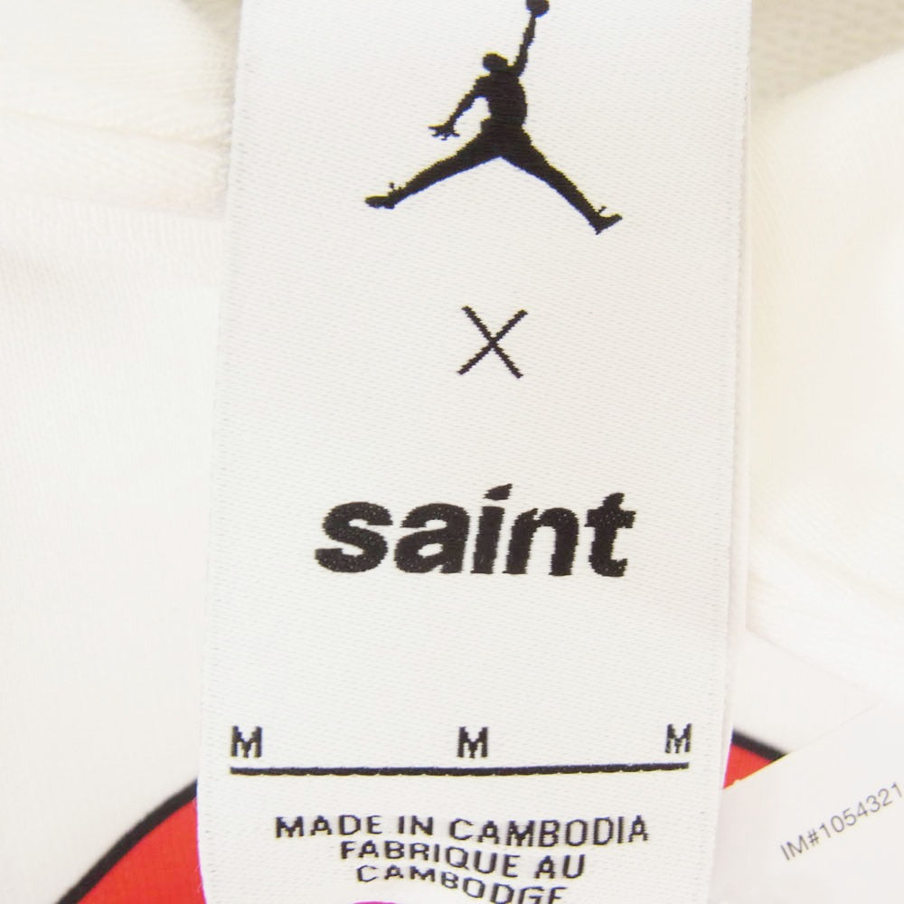 SAINT MICHAEL セントマイケル NIKE AIR JORDAN ナイキ ジョーダン 26SS SM-MK8-0000-J03 x JORDAN BRAND ジョーダンブランド MJ SM FLC HOODIE プリント プルオーバー フーディー パーカー ホワイト系 M【極上美品】【中古】