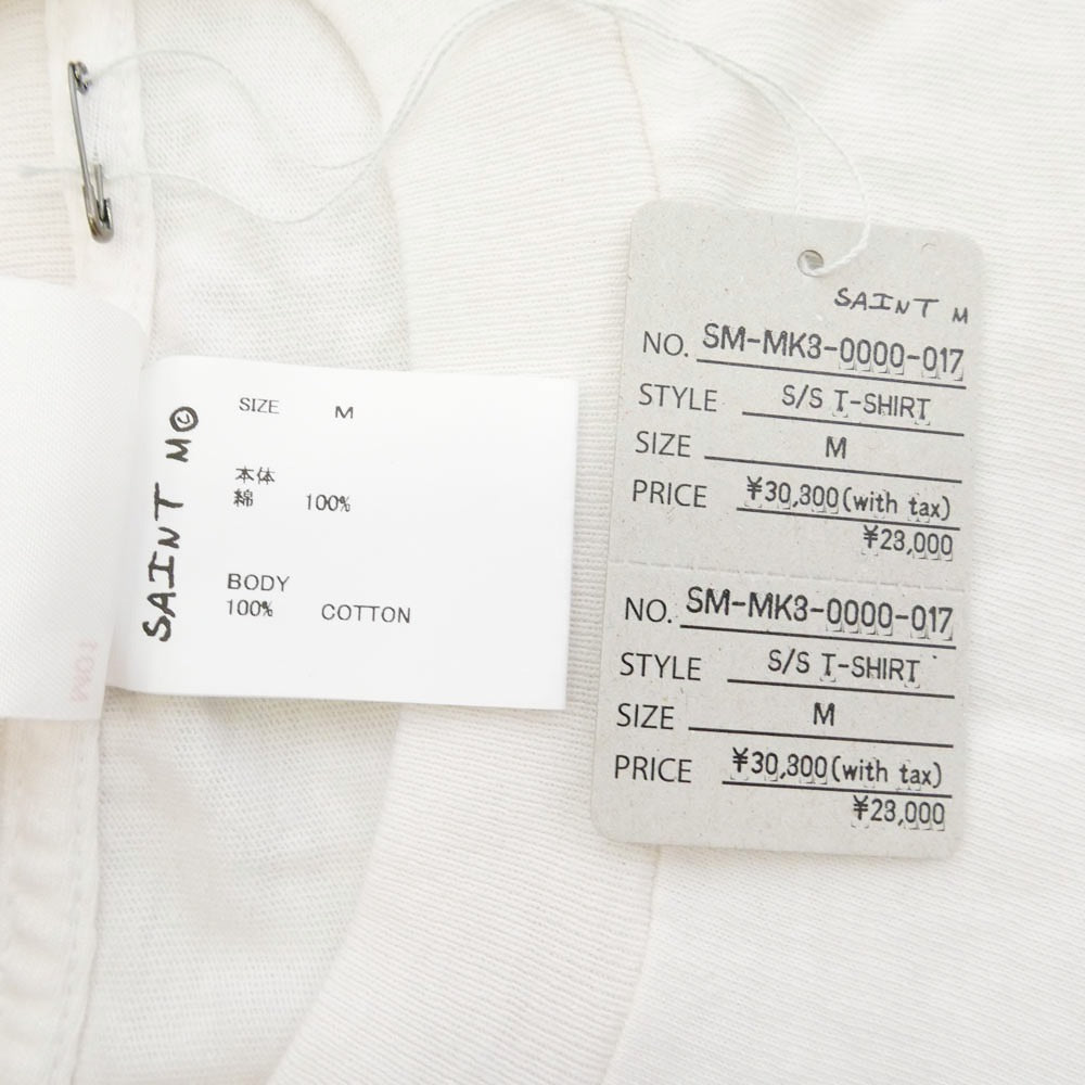 SAINT MICHAEL セントマイケル 26SS SM-MK8-0000-017 POCKET_SS T-SHIRT 胸ポケット 半袖 Tシャツ Mサイズ ホワイト系 M【極上美品】【中古】