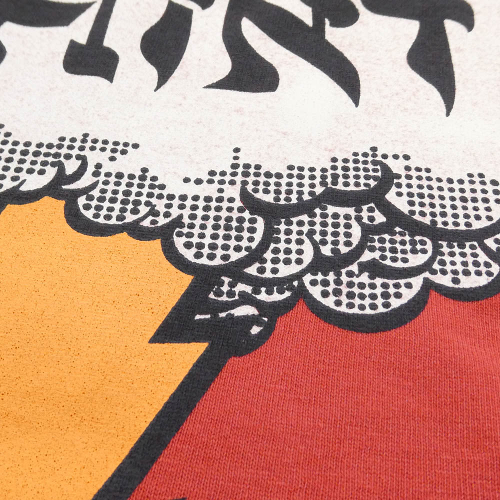 SAINT MICHAEL セントマイケル 26SS SM-MK8-0000-024 SAINT!_SS T-SHIRT ヴィンテージ加工 半袖 Tシャツ レッド系 L【極上美品】【中古】