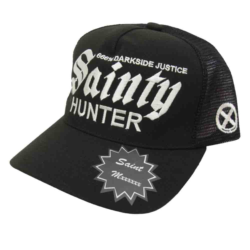 SAINT MICHAEL セントマイケル BOUNTY HUNTER バウンティーハンター 26SS SM-MK8-0000-C37 x BOUNTY HUNTER バウンティーハンター MESH CAP 刺繍 メッシュキャップ スナップバック 帽子 ブラック系【極上美品】【中古】