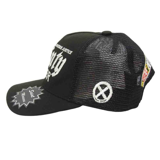 SAINT MICHAEL セントマイケル BOUNTY HUNTER バウンティーハンター 26SS SM-MK8-0000-C37 x BOUNTY HUNTER バウンティーハンター MESH CAP 刺繍 メッシュキャップ スナップバック 帽子 ブラック系【極上美品】【中古】