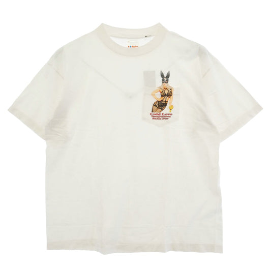 SAINT MICHAEL セントマイケル 26SS SM-MK8-0000-017 POCKET_SS T-SHIRT 胸ポケット 半袖 Tシャツ Lサイズ ホワイト系 L【極上美品】【中古】