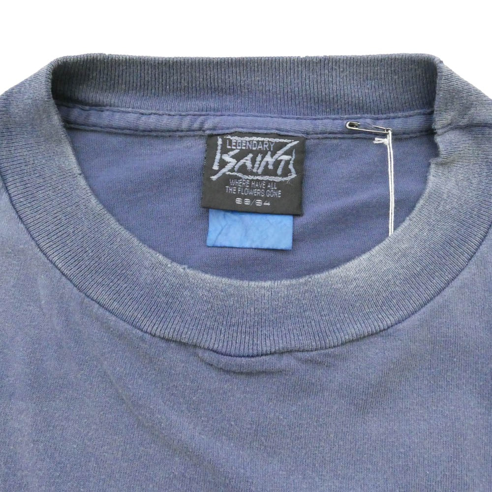 SAINT MICHAEL セントマイケル 26SS SM-MK8-0000-020 SAINT SERVICE_SS T-SHIRT ヴィンテージ加工 半袖 Tシャツ ブルー系 L【極上美品】【中古】