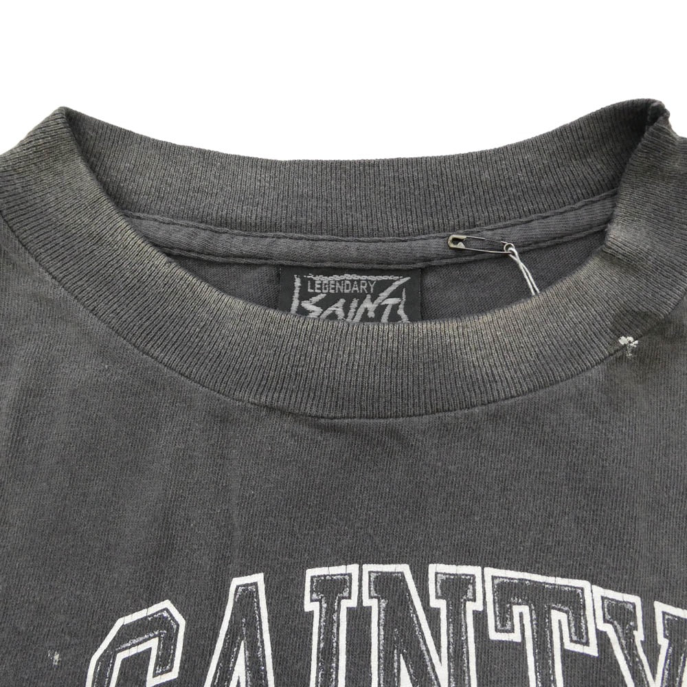 SAINT MICHAEL セントマイケル BOUNTY HUNTER バウンティーハンター 26SS SM-MK8-0000-C28 x BOUNTY HUNTER バウンティーハンター BH_SS TEE SKULL-K&BABY-M ヴィンテージ加工 半袖 Tシャツ Mサイズ ダークグレー系 M【極上美品】【中古】