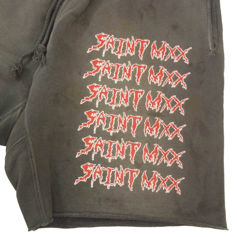 SAINT MICHAEL セントマイケル 26SS SM-MK8-0000-068 SAINT MXX SWEAT SHORTS スウェット ショーツ ショート ハーフ パンツ グレー系 M【極上美品】【中古】