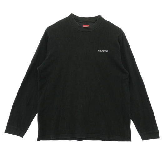 Supreme シュプリーム 22AW Mock Neck L/S Top ロゴ刺繍 モックネック 長袖 カットソー ブラック系 L【中古】