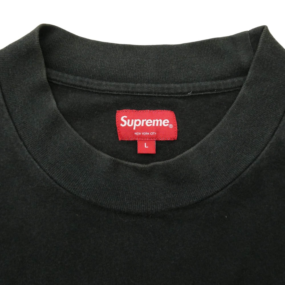 Supreme シュプリーム 22AW Mock Neck L/S Top ロゴ刺繍 モックネック 長袖 カットソー ブラック系 L【中古】