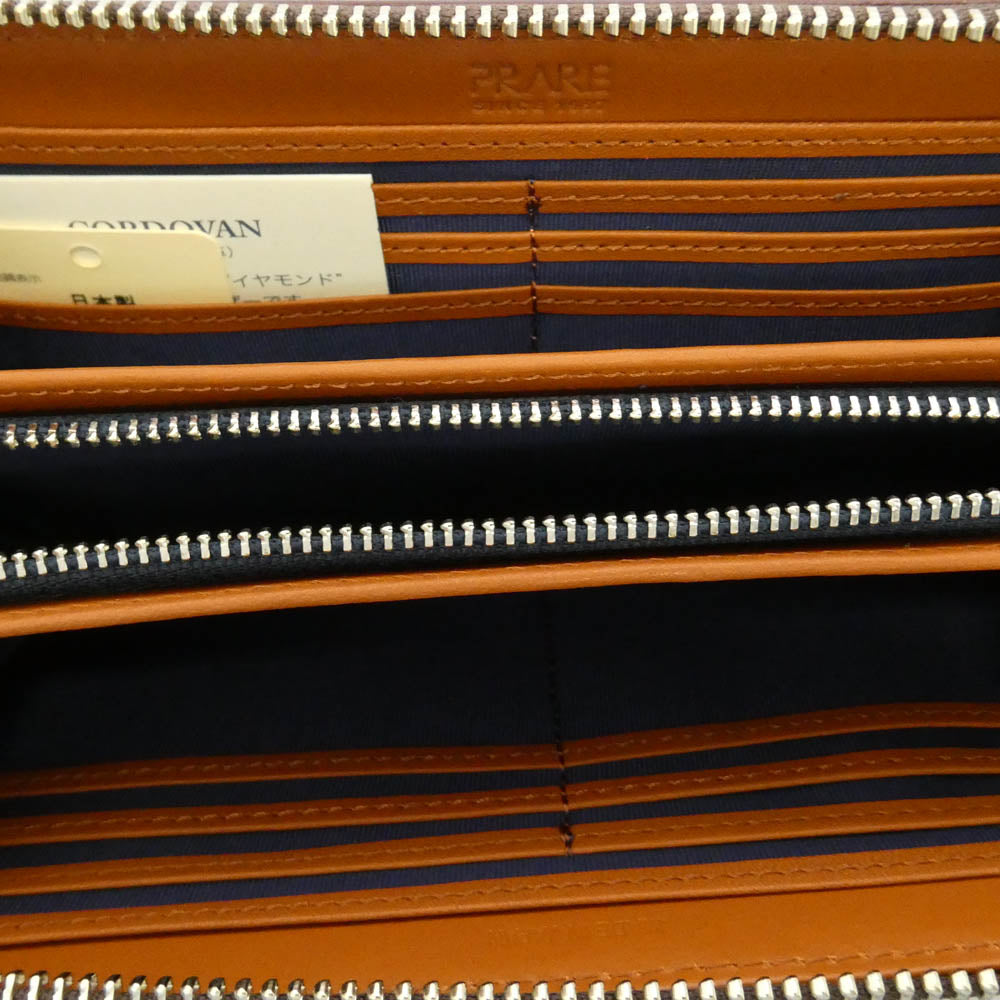 プレリー 1957 NP12030 コードバン ラウンドファスナー 長財布 ウォレット ブラウン レッドブラウン系【新古品】【未使用】【中古】