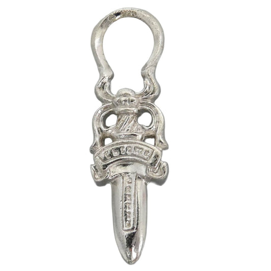 CHROME HEARTS クロムハーツ（原本無） #5 DAGGER ZIP2 ホワイトロジウムコーティング ダガーチャーム ペンダントトップ シルバー系【中古】