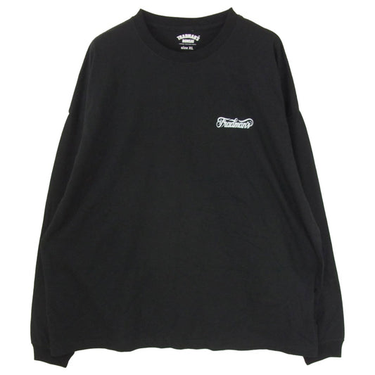 トラッドマンズ ボンサイ JOE SIGN LONG SLEEVE プリント カットソー 長袖 Tシャツ ブラック系 XL【美品】【中古】