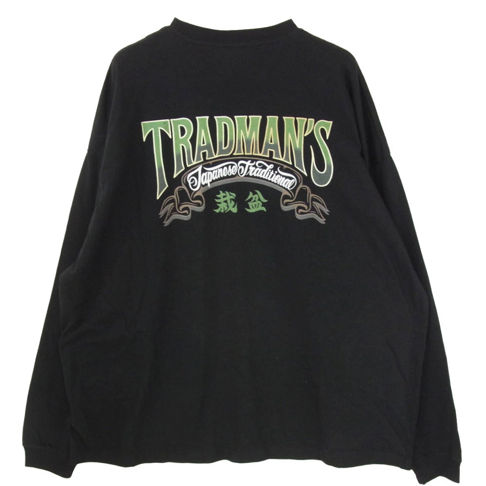 トラッドマンズ ボンサイ JOE SIGN LONG SLEEVE プリント カットソー 長袖 Tシャツ ブラック系 XL【美品】【中古】