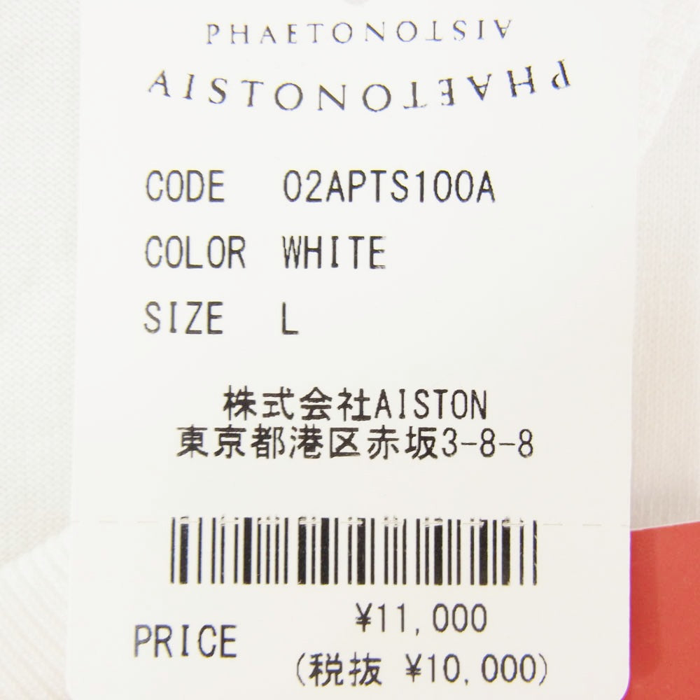アイストン 02APTS100A × PHAETON フェートン PHOTO T-SHIRT フォトプリント 半袖 Tシャツ ホワイト系 L【極上美品】【中古】
