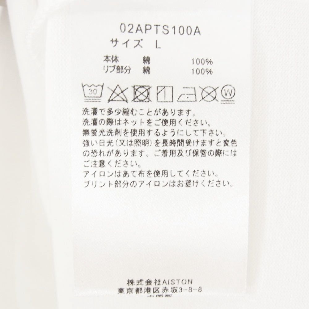 アイストン 02APTS100A × PHAETON フェートン PHOTO T-SHIRT フォトプリント 半袖 Tシャツ ホワイト系 L【極上美品】【中古】