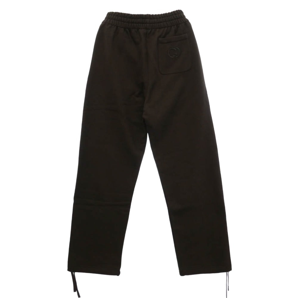 GUCCI グッチ 848724 XJHKH Brushed Cotton Jersey Track Pants ブラッシュド コットン ロゴ刺繍 ジャージ スウェット トラック パンツ ブラウン系 S【新古品】【未使用】【中古】