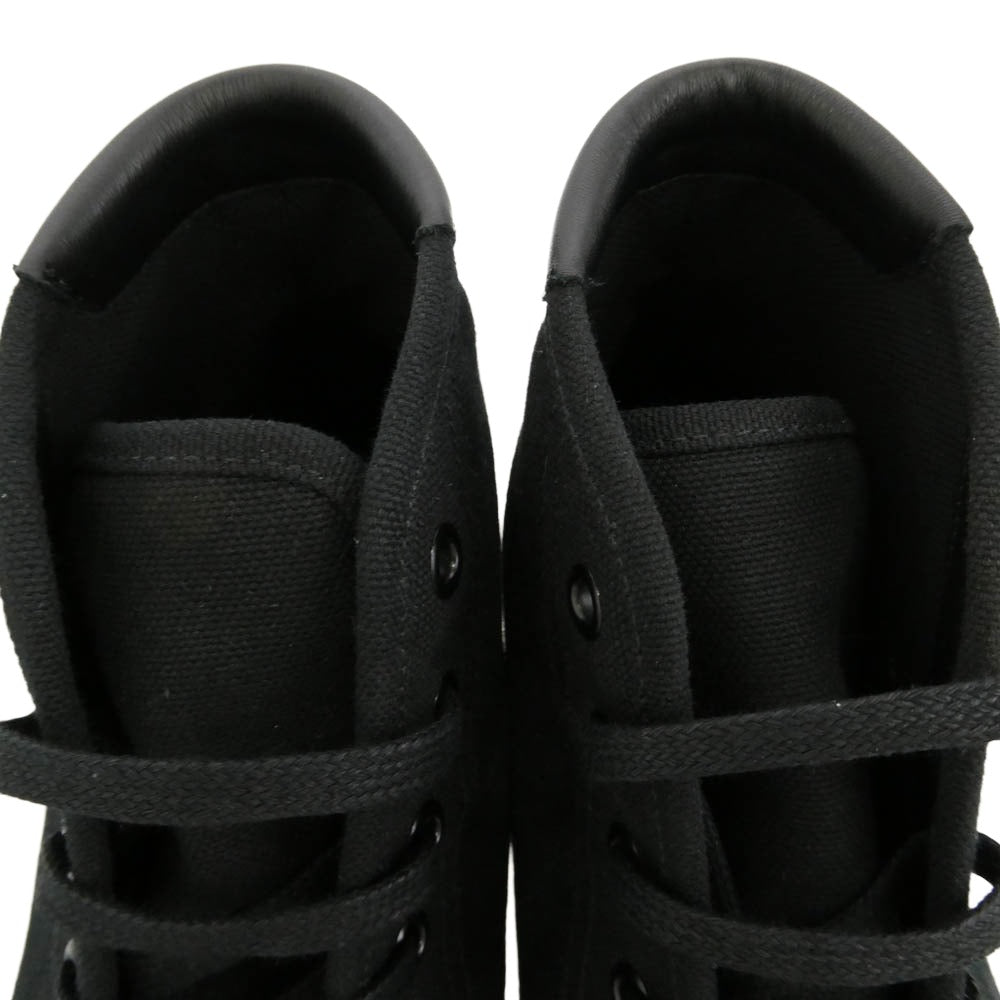 SAINT LAURENT サンローラン 606075 GUZ20 MALIBU MID マリブ ミッド ダメージ加工 キャンバス スニーカー ブラック系 ホワイト系 41【極上美品】【中古】