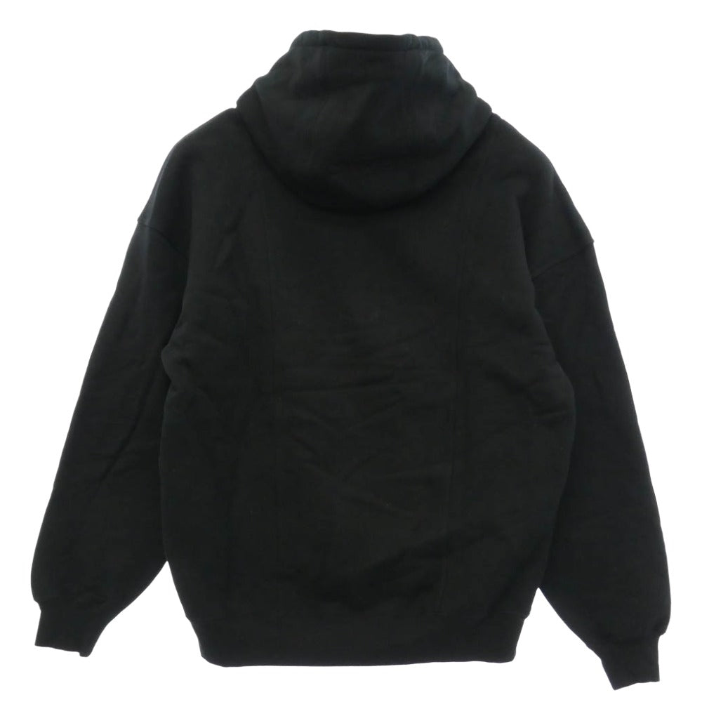 SAINT LAURENT サンローラン 802136 Y36SW Half Zip Logo Hoodie ハーフジップ スウェット ロゴ刺繍 プルオーバー フーディー パーカー ブラック系 M【極上美品】【中古】