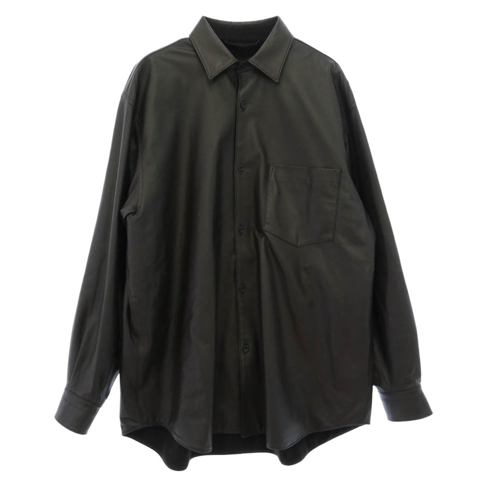 COMOLI コモリ 23AW Y03-01003 シープスキン レザー シャツ ジャケット ダークブラウン系 2【中古】