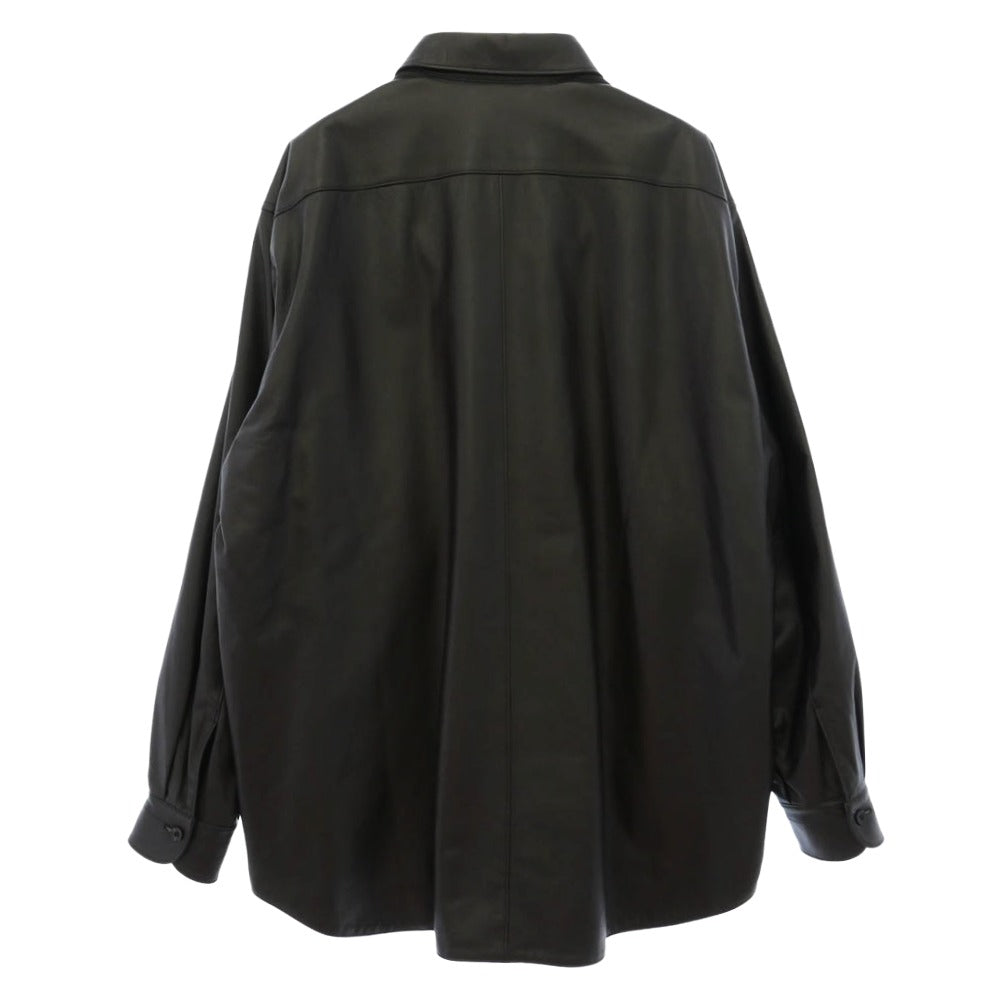 COMOLI コモリ 23AW Y03-01003 シープスキン レザー シャツ ジャケット ダークブラウン系 2【中古】