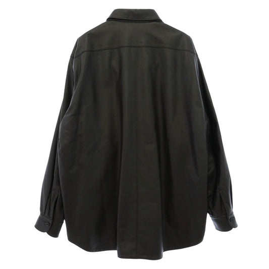 COMOLI コモリ 23AW Y03-01003 シープスキン レザー シャツ ジャケット ダークブラウン系 2【中古】