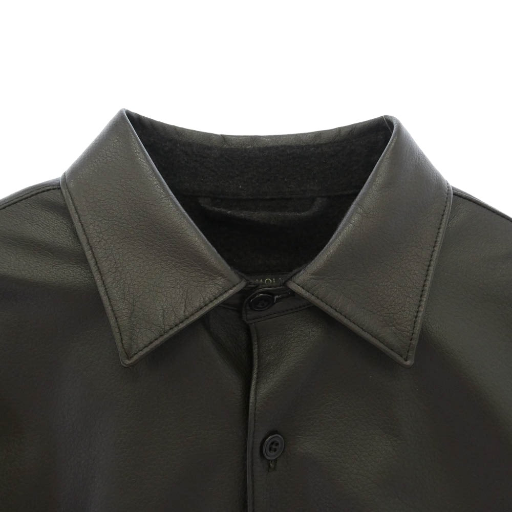 COMOLI コモリ 23AW Y03-01003 シープスキン レザー シャツ ジャケット ダークブラウン系 2【中古】