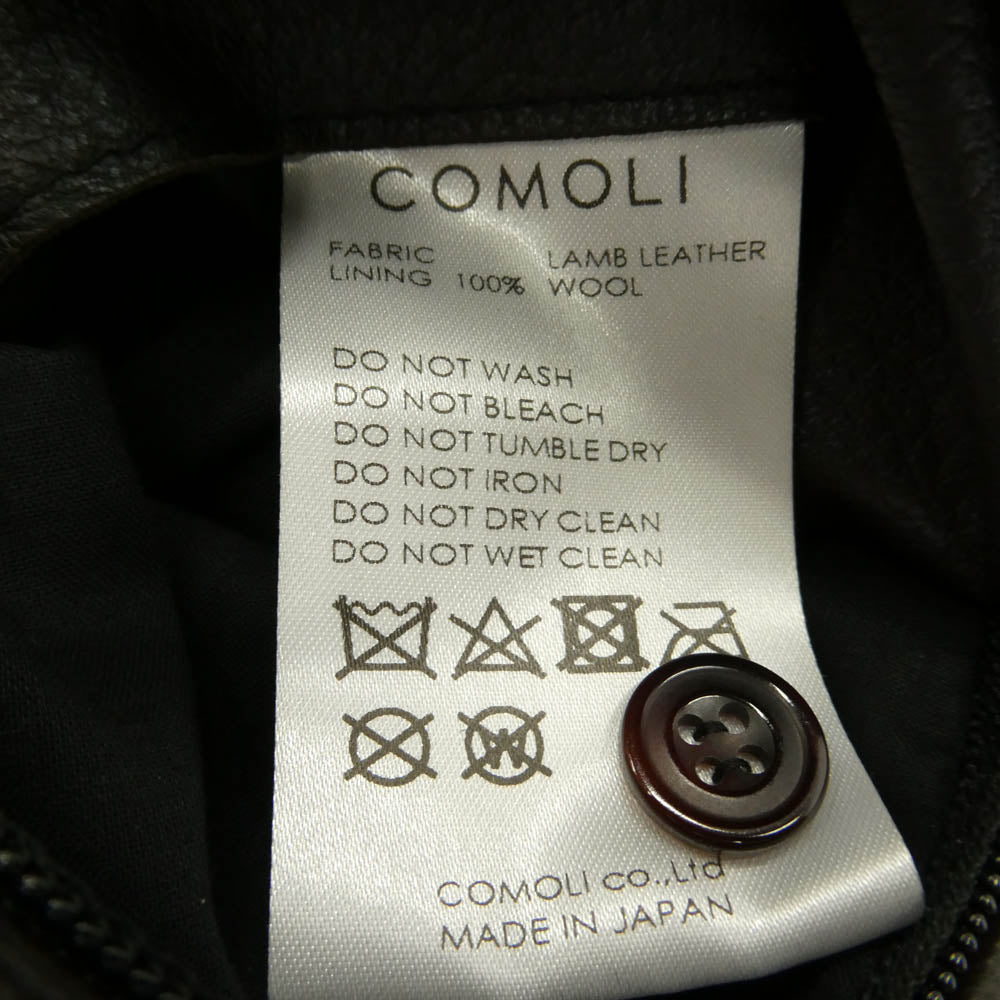 COMOLI コモリ 23AW Y03-01003 シープスキン レザー シャツ ジャケット ダークブラウン系 2【中古】