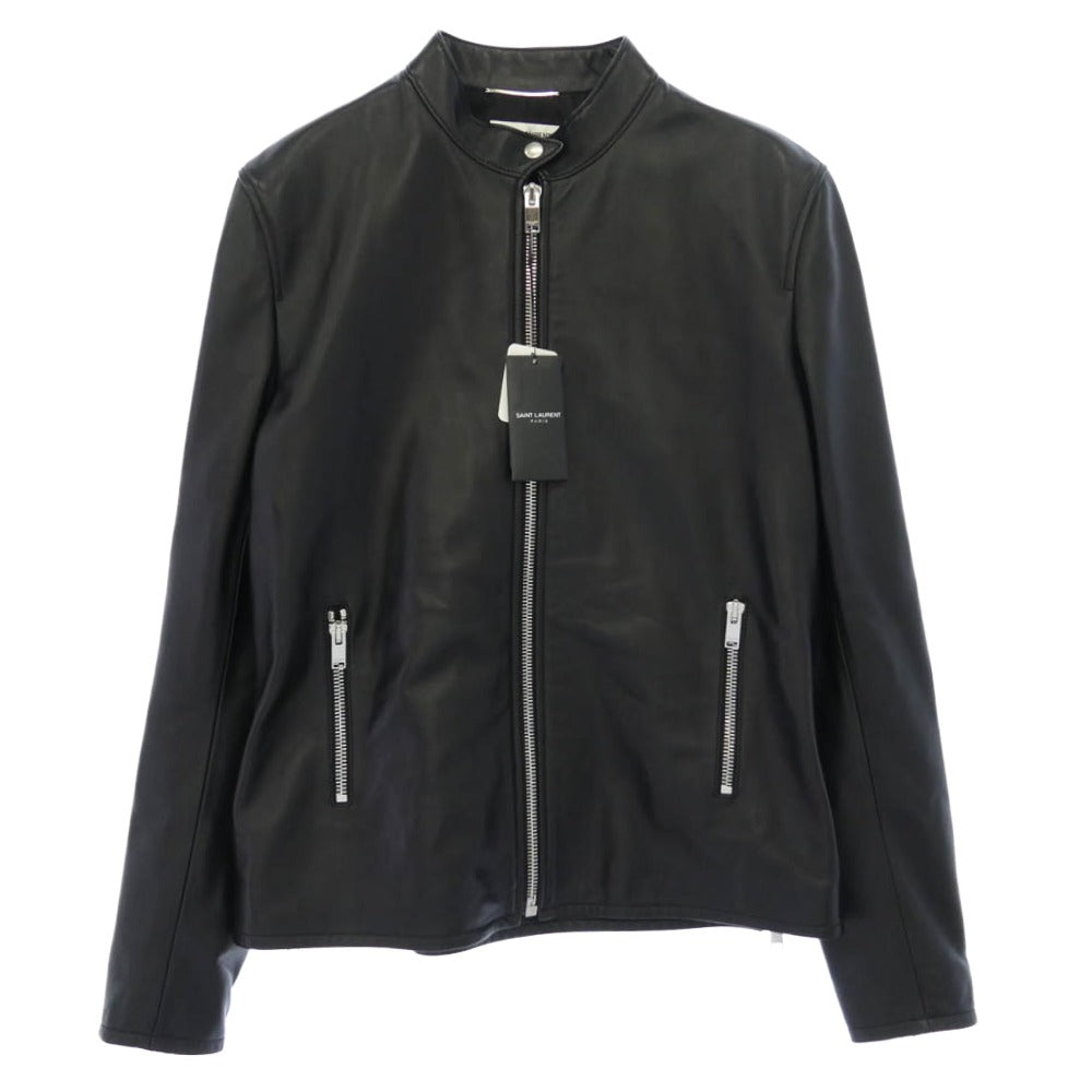 SAINT LAURENT サンローラン 362239 Y5YA1 Keith single riders jacket キースレーサー レザー シングル ライダース ジャケット ブラック系 54【極上美品】【中古】