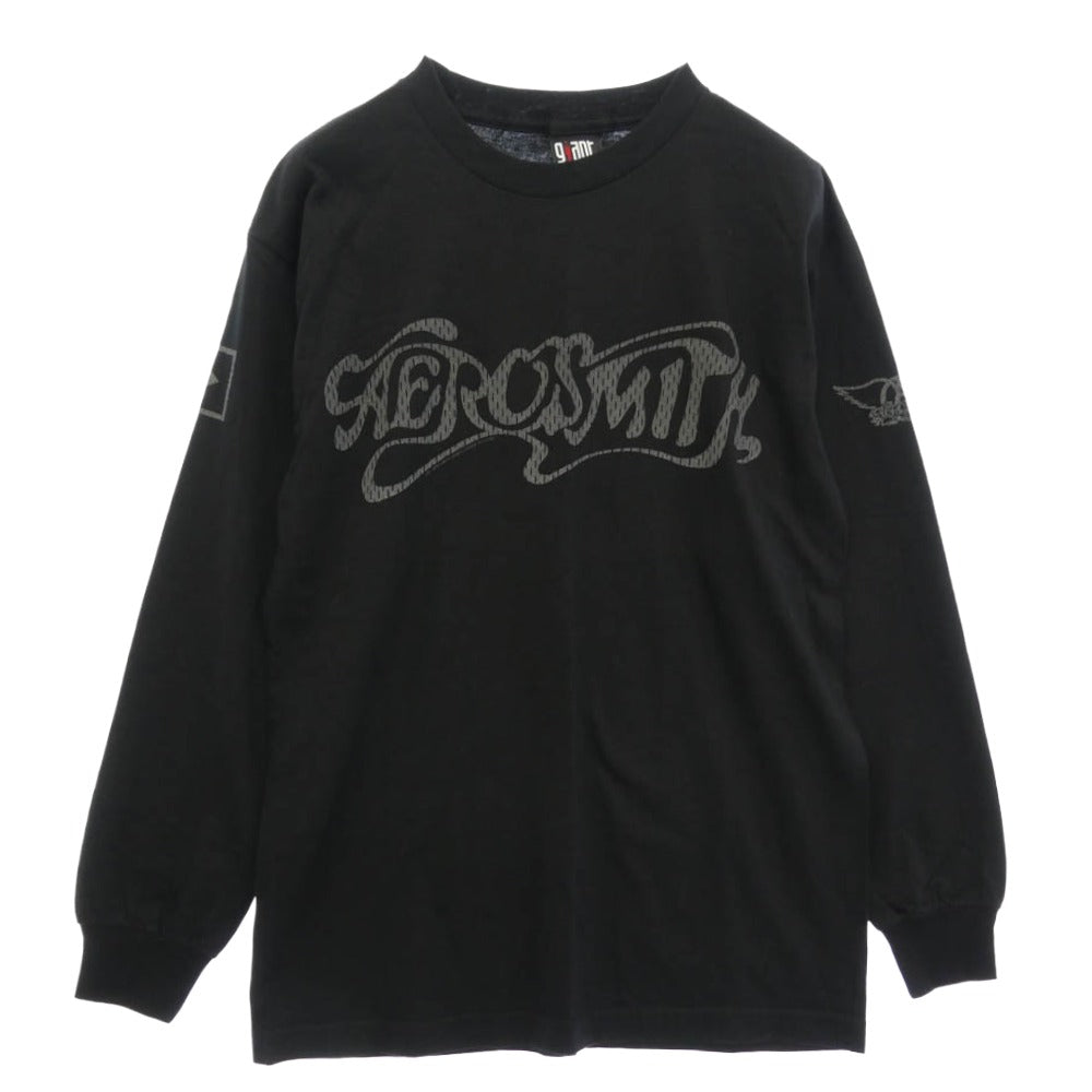 ヴィンテージ AEROSMITH エアロスミス 00s GIANT USA製 長袖 Tシャツ ブラック系 M【中古】