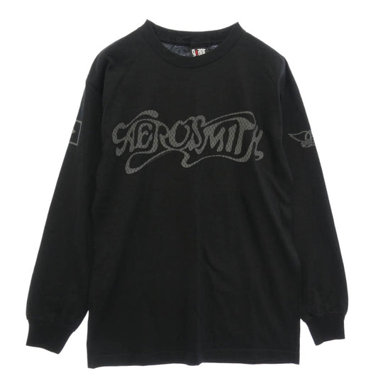 ヴィンテージ AEROSMITH エアロスミス 00s GIANT USA製 長袖 Tシャツ ブラック系 M【中古】